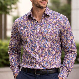 Tayion by Montee Holland Men’s Floral Button-Down Shirt – Size XXL (18 / 34–35)